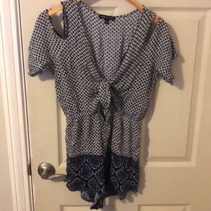 Blue and White Kendall & Kylie Romper